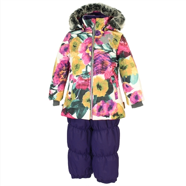 Комплект для девочек Huppa NOVALLA, белый с принтом/тёмно-лилoвый , размер 80 (81720) - Pampik