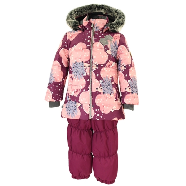 Комплект для девочек Huppa NOVALLA, бордовый с принтом/бордовый , размер 92 (83234) - Pampik