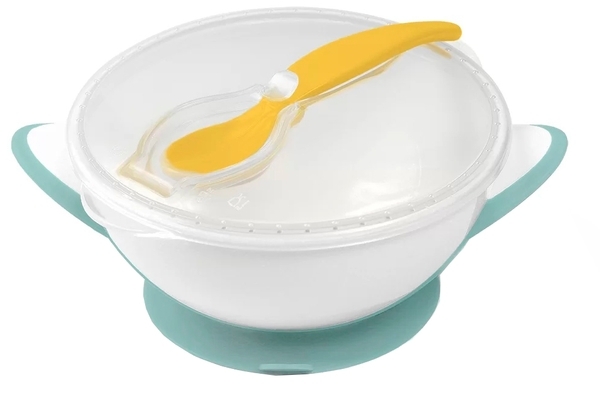 Тарілочка з присоскою та ложечкою для дітей BabyOno (1063/04) - Pampik