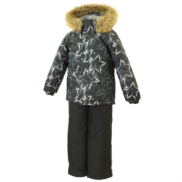 Детский комплект Huppa WINTER, чёрный с принтом/чёрный , размер 104 (83409) - Pampik