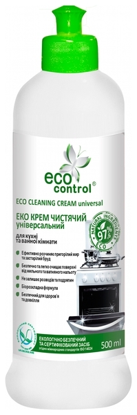 Еко-крем Eco control очищувальний універсальний для кухні та ванної кімнати, 500 мл - Pampik