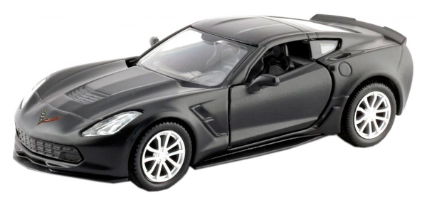 Автомодель Uni-Fortune Chevrolet Corvette C7, матовый черный (554039М) - Pampik