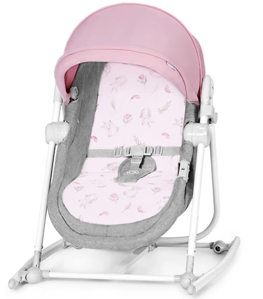 Шезлонг-гойдалка 5 в 1 Kinderkraft Nola Peony Rose, рожевий (KBNOLA00PNK0000) - Pampik - 3