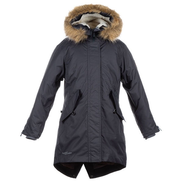 Пальто для девочек Huppa VIVIAN, тёмно-серый , размер 116 (00018) - Pampik