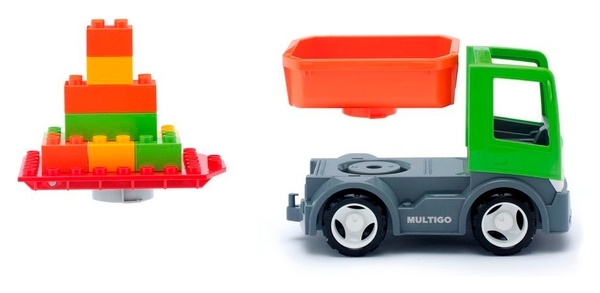 Грузовик Efko MultiGO с платформой и кубиками (27054) - Pampik - 2