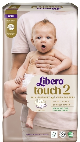 Підгузки на липучках Libero Touch 2 (3-6 кг), 64 шт. - Pampik - 2