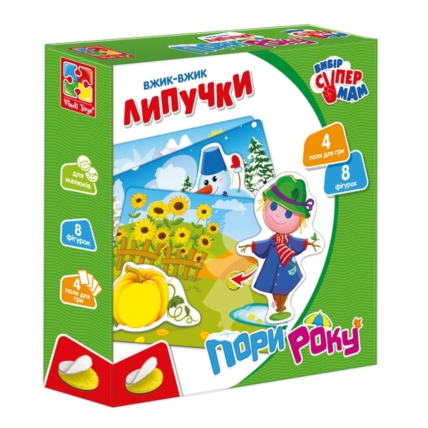 Розвиваюча гра Vladi Toys Вжик-вжик. Липучки. Пори року (VT1302-23) - Pampik