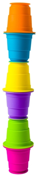 Іграшка тактильна Fat Brain Toys Suction Kupz М'які чашки, 6 шт. (F183ML) - Pampik - 2