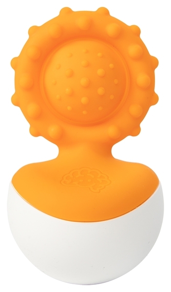 Прорізувач-неваляшка Fat Brain Toys Dimpl Wobbl, помаранчевий (F2172ML) - Pampik