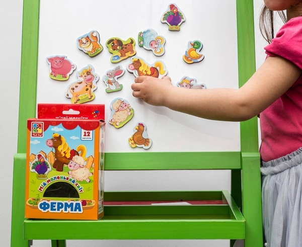 М'які магніти Vladi Toys Мій маленький світ Ферма, укр. мова (VT3106-09) - Pampik - 4