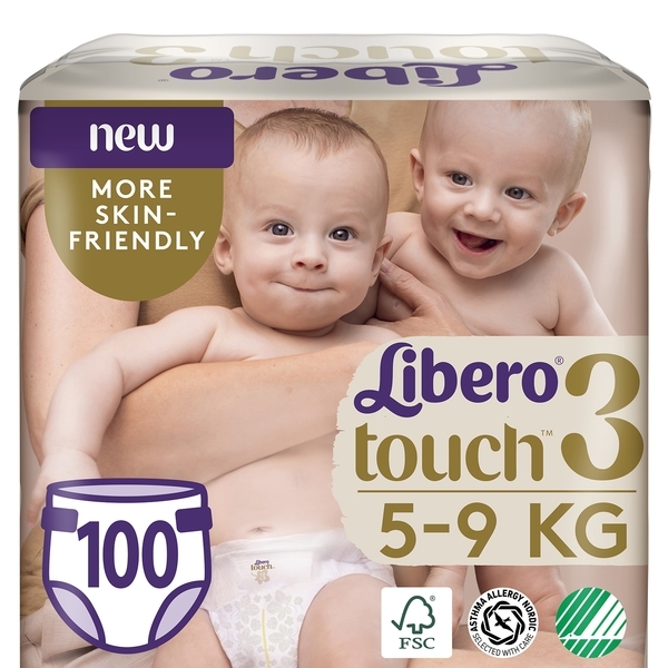 Набір підгузків на липучках Libero Touch 3 (4-8 кг), 100 шт. (2 уп. по 50 шт.) - Pampik