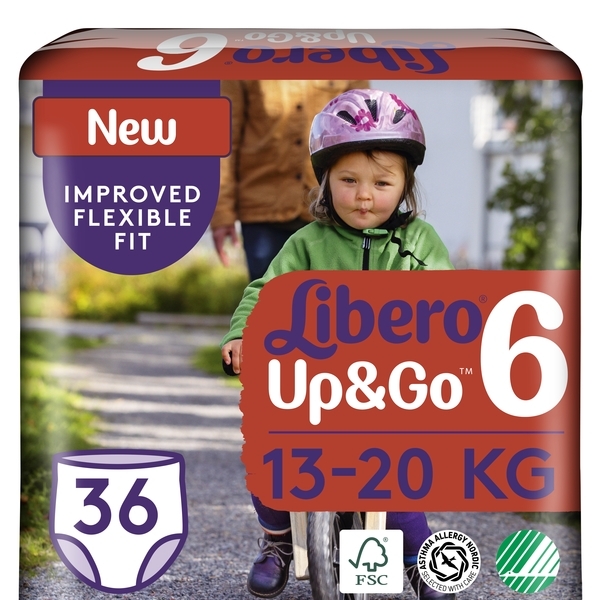 Подгузники-трусики Libero Up&Go 6 (13-20 кг), 36 шт. - Pampik