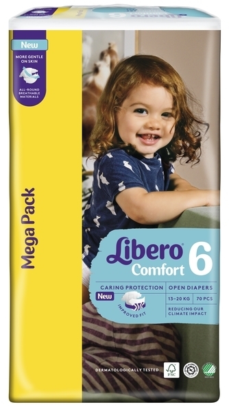 Підгузки на липучках Libero Comfort 6 (13-20 кг), 70 шт. - Pampik - 2