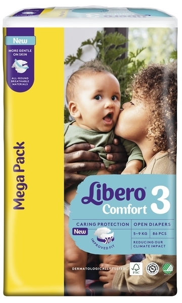 Підгузки на липучках Libero Comfort 3 (5-9 кг), 86 шт. - Pampik - 2