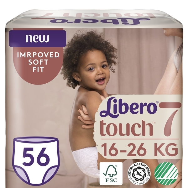 Набір підгузків-трусиків Libero Touch Pants 7 (16-26 кг), 56 шт. (2 уп. По 28 шт.) - Pampik