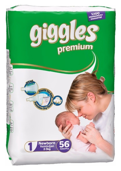 Підгузки Giggles 1 (2-5 кг), 56 шт. - Pampik