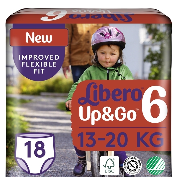 Подгузники-трусики Libero Up&Go 6 (13-20 кг), 18 шт. - Pampik