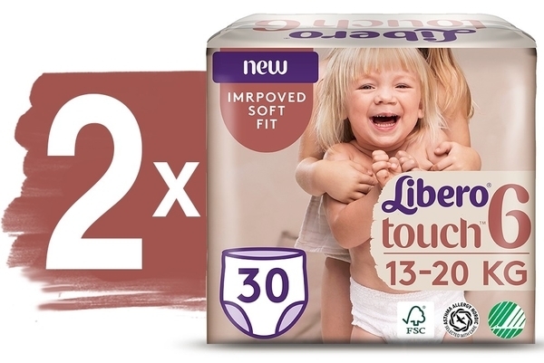 Набір підгузків-трусиків Libero Touch Pants 6 (13-20 кг), 60 шт. (2 уп. По 30 шт.) - Pampik - 2