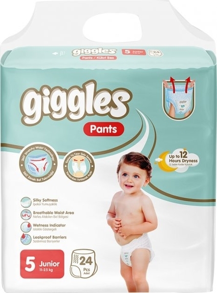 Подгузники-трусики Giggles 5 (11-25 кг), 24 шт. - Pampik