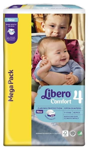 Підгузки на липучках Libero Comfort 4 (7-11 кг), 82 шт. - Pampik - 2