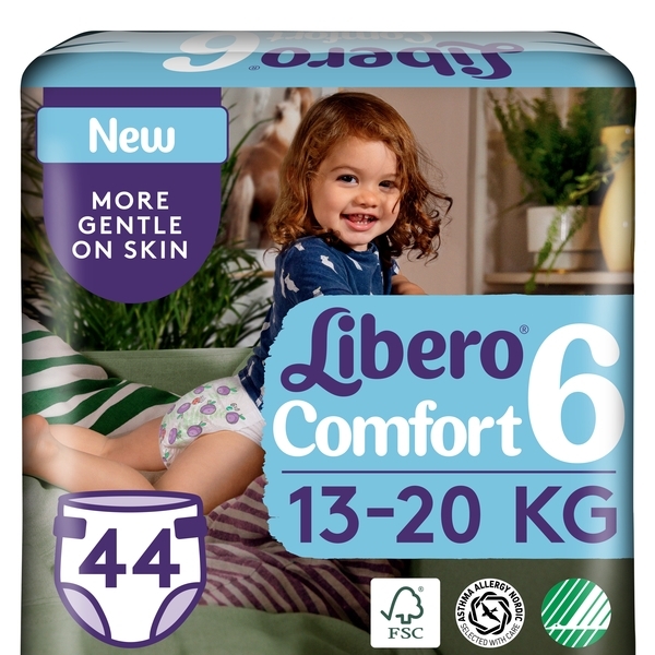 Підгузки на липучках Libero Comfort 6 (13-20 кг), 44 шт. - Pampik