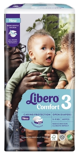 Підгузки на липучках Libero Comfort 3 (5-9 кг), 60 шт. - Pampik - 2