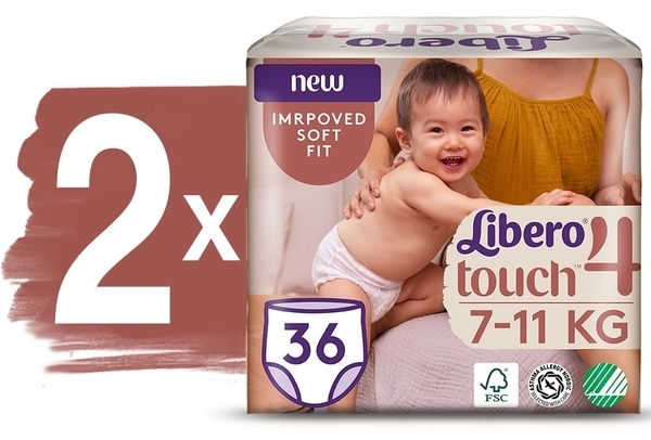 Набір підгузків-трусиків Libero Touch Pants 4 (7-11 кг), 72 шт. (2 уп. по 36 шт.) - Pampik - 2