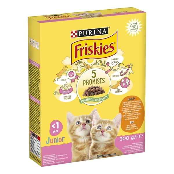Сухий корм для кошенят Friskies Junior з куркою, молоком і овочами, 300 г - Pampik