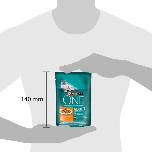 Вологий корм для кішок Purina One Adult Курка, зелена квасоля в гриль-соусі, 85 г - Pampik - 4