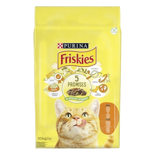 Сухий корм для дорослих кішок Friskies c куркою і овочами, 10 кг - Pampik