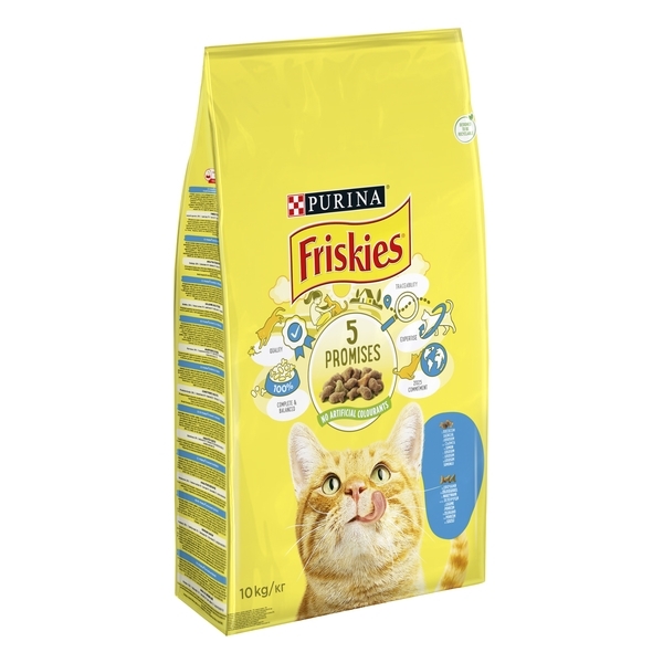 Сухий корм для дорослих кішок Friskies c лососем і овочами, 10 кг - Pampik