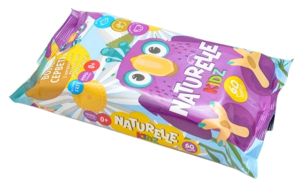 Дитячі вологі серветки Naturelle, з ромашкою, 60 шт. - Pampik - 2