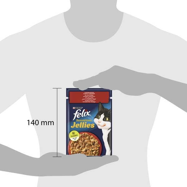 Консервований корм для кішок Felix Sensation, з яловичиною і томатами в желе, 85 г - Pampik - 5