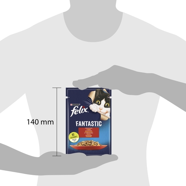 Консервований корм для кішок Felix Fantastic, з яловичиною в желе, 85 г - Pampik - 4