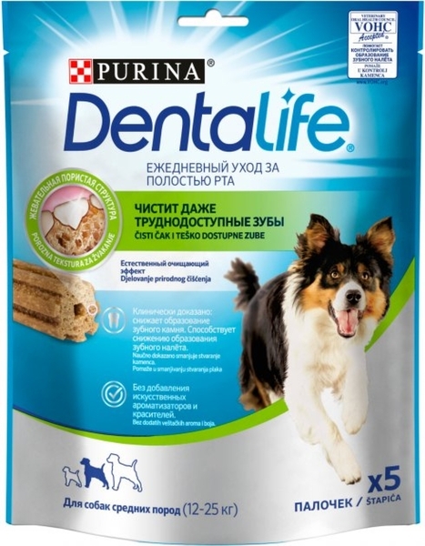 Корм (лакомство) DentaLife для собак средних пород, 115г - Pampik