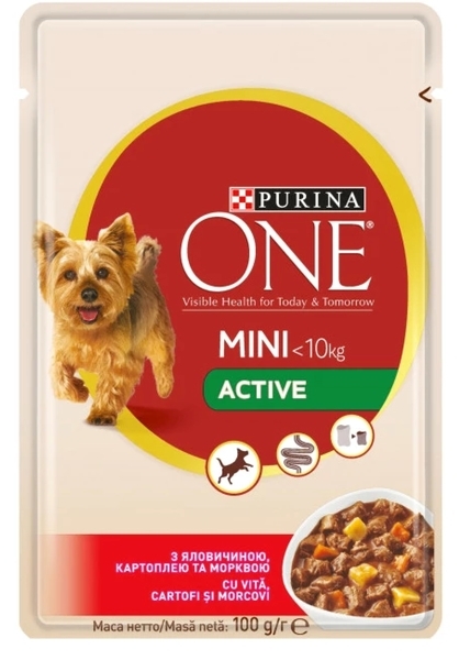 Корм для собак Purina One Міні з яловичиною і картоплею в соусі, 100г - Pampik