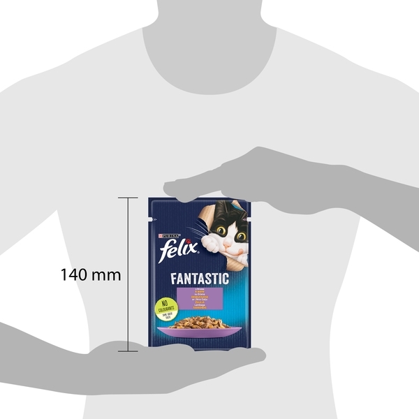 Консервований корм для кішок Felix Fantastic, з ягням в желе, 85 г - Pampik - 4