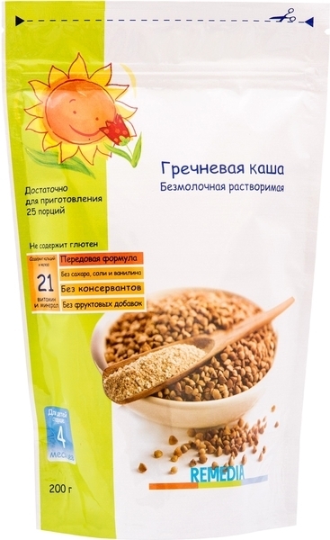 Безмолочна каша Remedia гречана, 200 г - Pampik