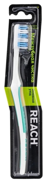 Зубна щітка Reach Interdental жорстка, білий з синім - Pampik