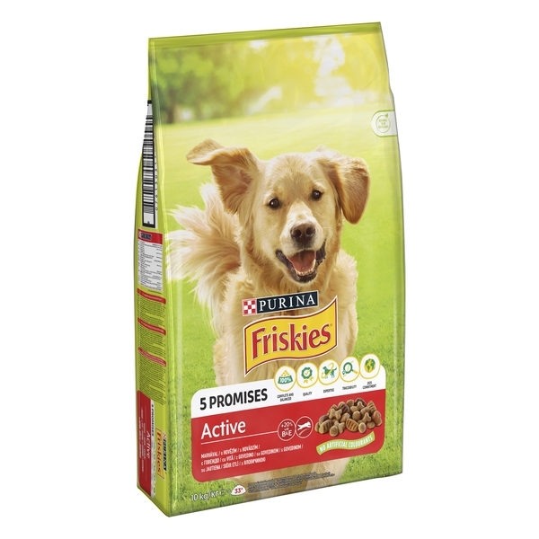 Сухой корм для взрослых активных собак Purina Friskies, с говядиной, 10 кг - Pampik - 2