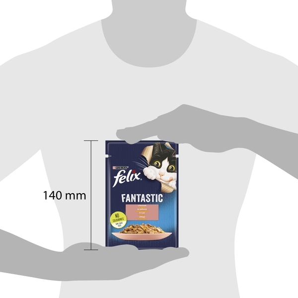 Консервований корм для кішок Felix Fantastic, з лососем в желе, 85 г - Pampik - 4