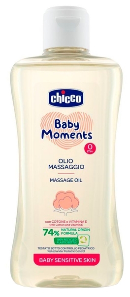 Масло для масажу Chicco Baby Moments для чутливої ​​шкіри, 200 мл - Pampik