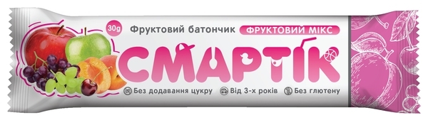 Фруктовий батончик Смартік Фруктовий мікс, 30 г - Pampik