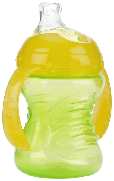 Поїльник-непроливайка Nuby No Spill, із силіконовим носиком і ручками, 240 мл, зелений (NV0404003grn) - Pampik