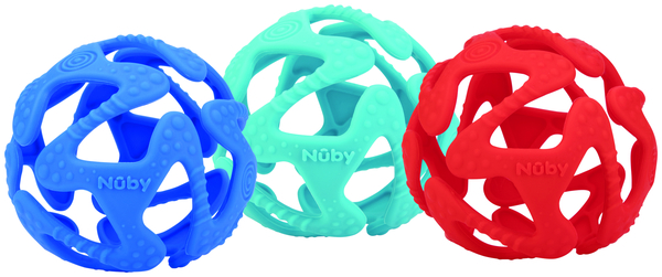 Силиконовый прорезыватель Nuby Tuggy Teething Ball Мячик, красный (6836red) - Pampik - 2