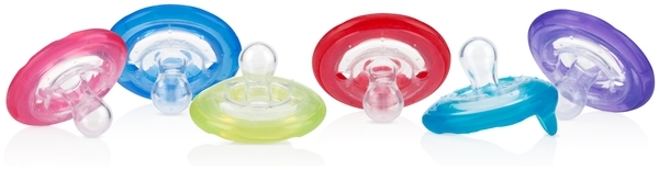 Силиконовая пустышка Nuby Вишенка, с естественным движением соска, 0-6 мес., красный (5787SACSred) - Pampik - 3