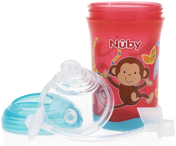 Поїльник-непроливайка Nuby No Spil, із силіконовим носиком, 300 мл, червоний (10348red) - Pampik - 3