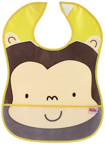 Слинявчик для годування Nuby Мавпочка, з кишенею (4278mnk) - Pampik