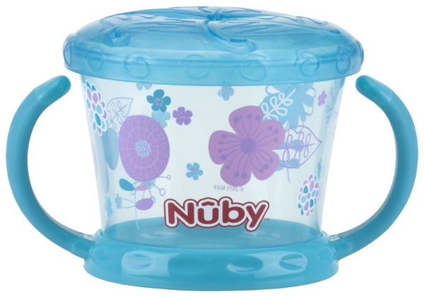 Тарілка для сухих сніданків Nuby з ручками, блакитний (5564blu) - Pampik