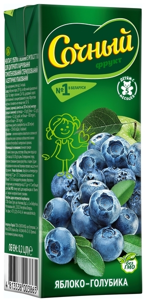 Нектар Сочный Фрукт Яблоко-голубика, 200 г - Pampik